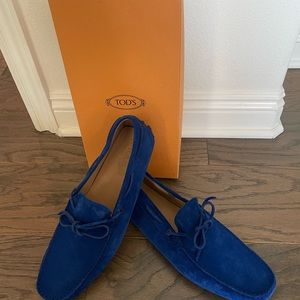 Tod’s driver loafers - never worn. Royal Blue. UK12/US13